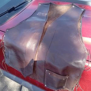 Hand made leather vest.